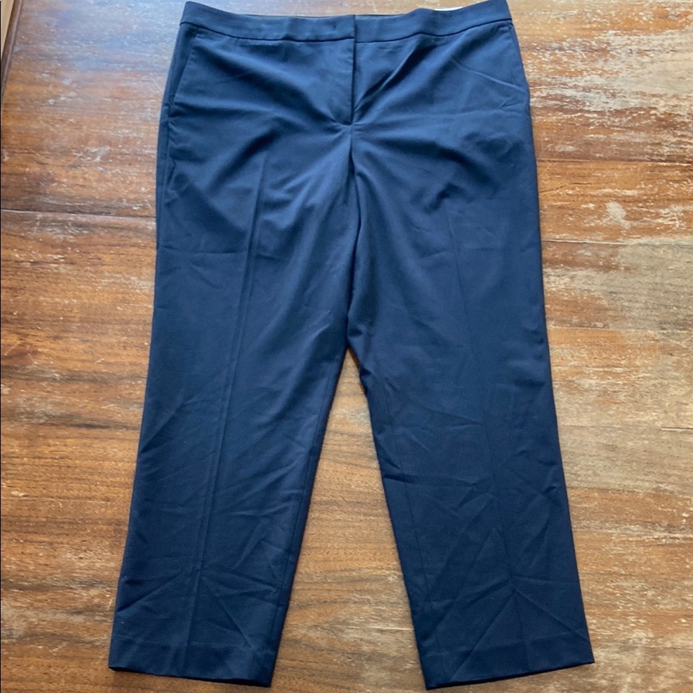 NWT Ann Taylor The Ankle in Curvy Mid Rise Pants Slacks Trousers Dark Navy Blue